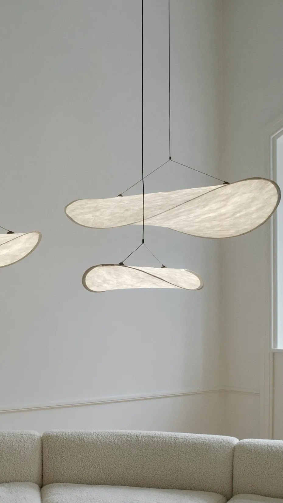 Lámpara colgante Tense, White, Ø55 cm