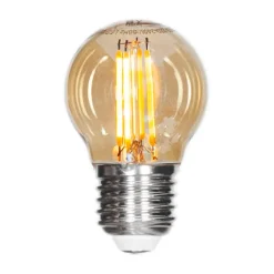 Lámpara de filamento LED globo regulable E27 4W, Ámbar Ø4,5 cm