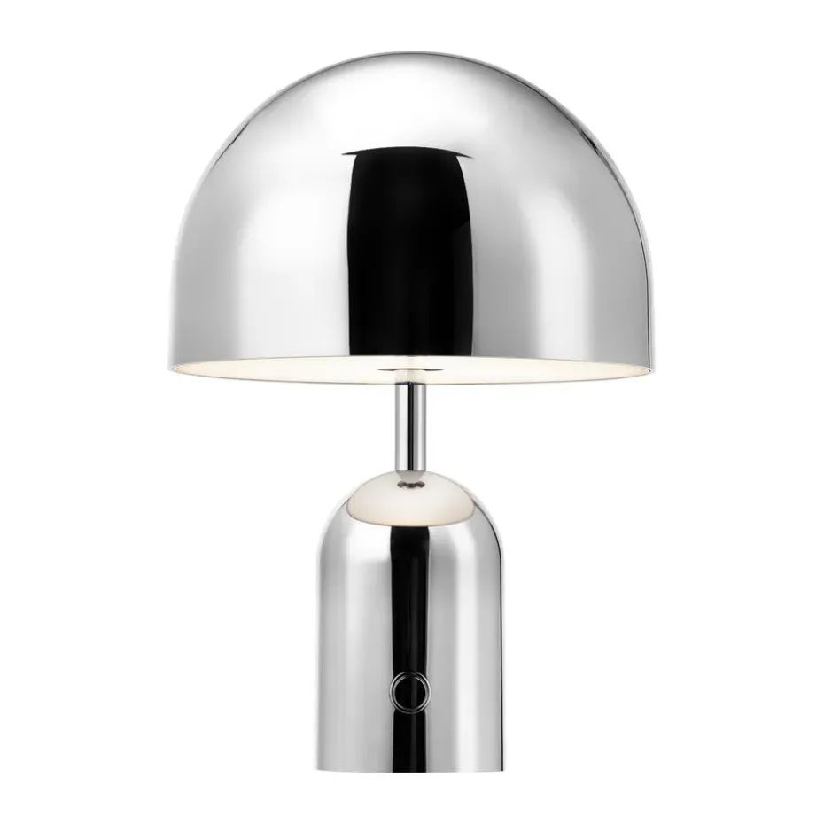 Lámpara de mesa Bell Portable LED 28 cm, Plateado