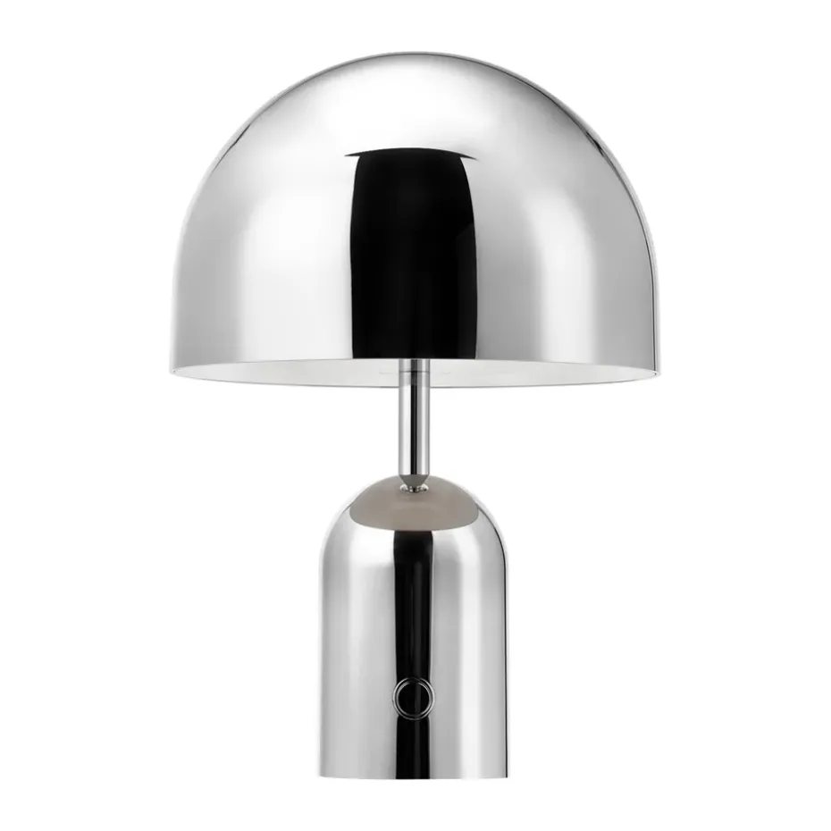 Lámpara de mesa Bell Portable LED 28 cm, Plateado