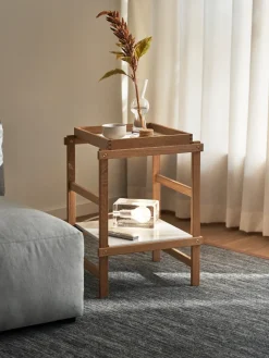 Lámpara de mesa Block Lamp, cable blanco