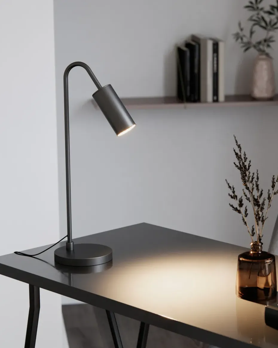 Lámpara de mesa Curve 51 cm, Negro mate