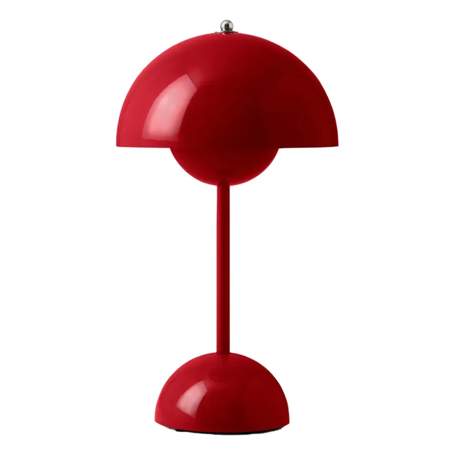Lámpara de mesa Flowerpot portable VP9, Vermilion red