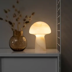 Lámpara de mesa Fungo beige, 20 cm