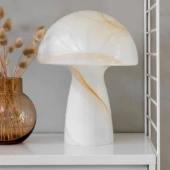 Lámpara de mesa Fungo beige, 30 cm