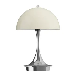 Lámpara de mesa Panthella 160 Portable v3, Chrome opal beige