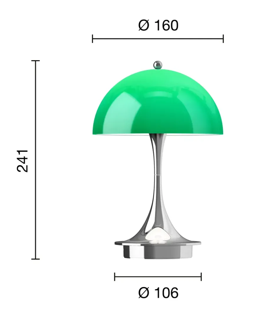Lámpara de mesa Panthella 160 Portable v3, Original Opal Green