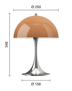 Lámpara de mesa portátil Panthella 250 V3, Original Opal Brown