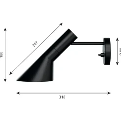 Lámpara de pared AJ, Negro