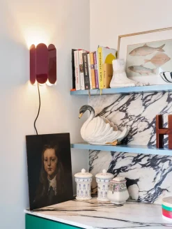 Lámpara de pared Arcs wall switch , Auburn red