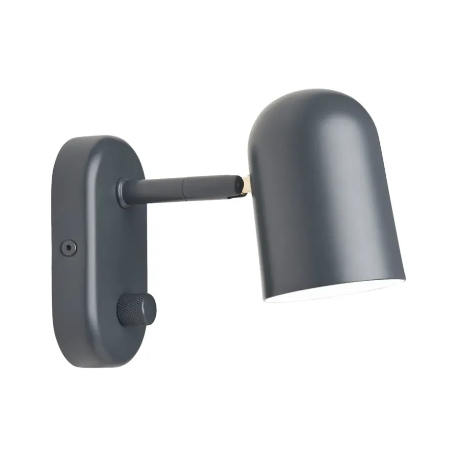 Lámpara de pared Buddy, instalación fija, gris oscuro