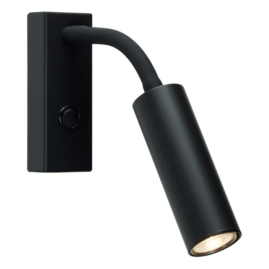 Lámpara de pared Cato Slim brazo flexible, negro mate