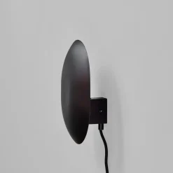 Lámpara de pared Clam 26 cm, Burned black