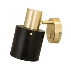 Lámpara de pared Clark 1, Negro-latón cepillado