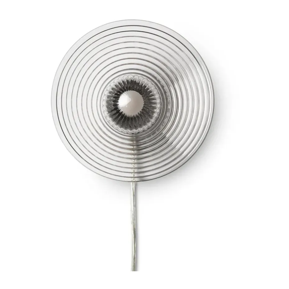 Lámpara de pared con cable U12 Sletterhage, Fluted glass-aluminium