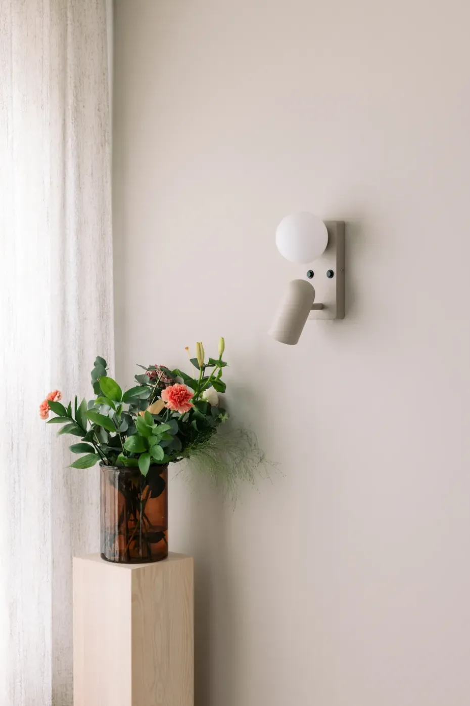 Lámpara de pared Doppio, Beige