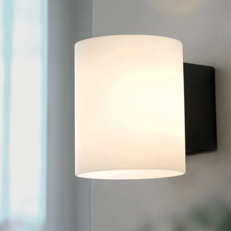 Lámpara de pared Evoke S, Antracita-vidrio opalino