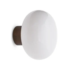 Lámpara de pared Karl-Johan, Smoked oak-White opal glass