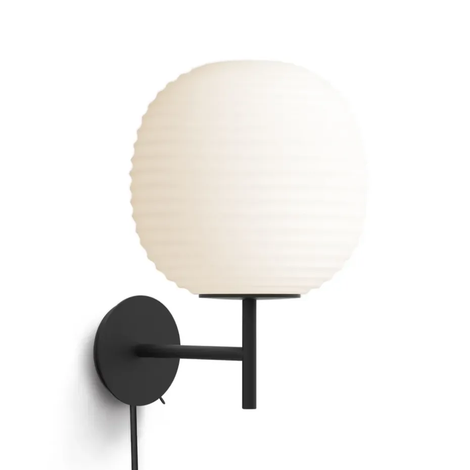 Lámpara de pared Lantern small, Frosted White opal glass