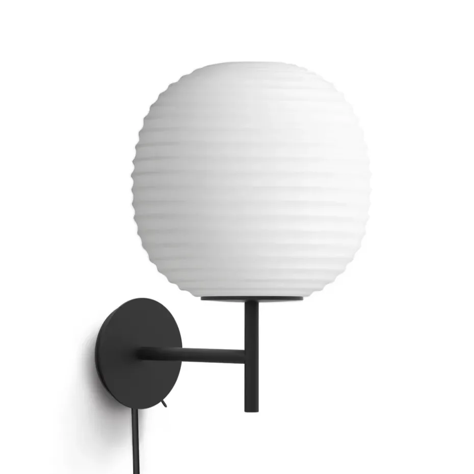 Lámpara de pared Lantern small, Frosted White opal glass