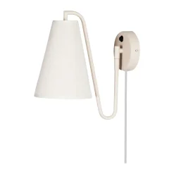 Lámpara de pared Lou, Bouclé blanco-beige