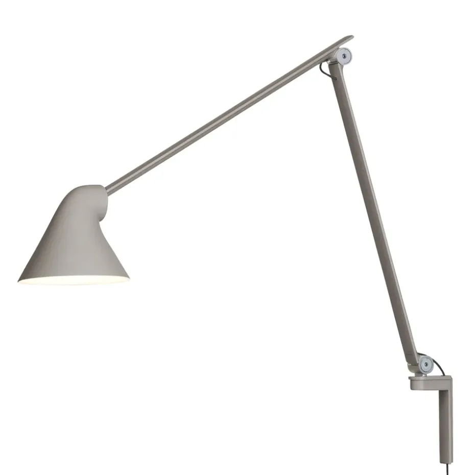 Lámpara de pared NJP brazo largo, Gris claro