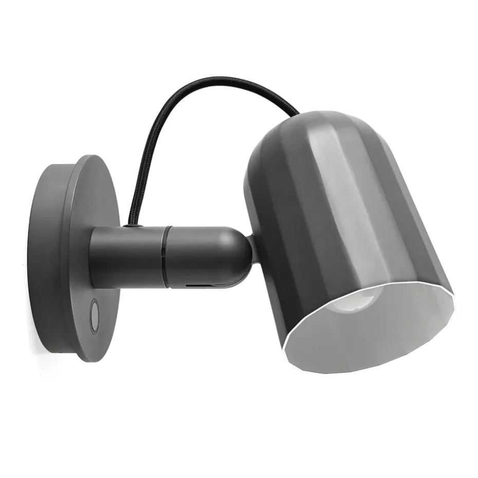 Lámpara de pared Noc wall button, gris oscuro