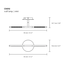 Lámpara de pared Omni mini, Latón