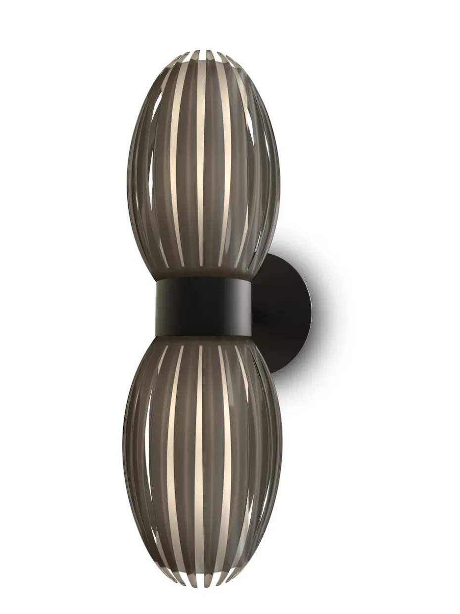 Lámpara de pared Tentacle duo 34 cm, Negro-ahumado