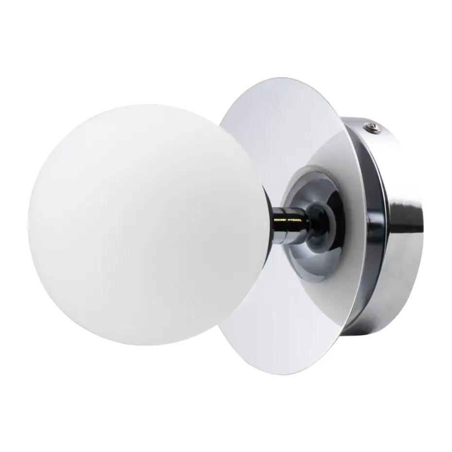 Lámpara de pared/plafón Art Deco IP44, Cromo-blanco