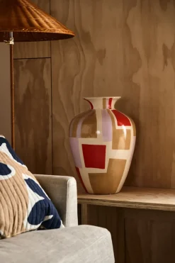 Lámpara de pie 9602, latón-wicker willow