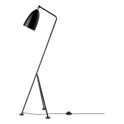 Lámpara de pie brillante Grasshopper, Negro