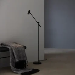 Lámpara de pie Cato, negro