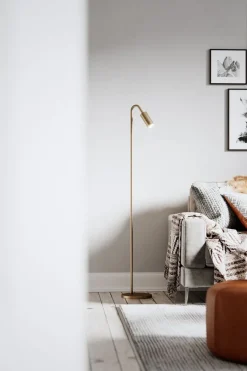 Lámpara de pie Curve 146 cm, Mate dorado