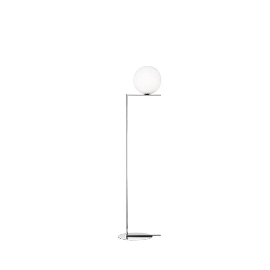 Lámpara de pie IC lights F1, Cromado, opal
