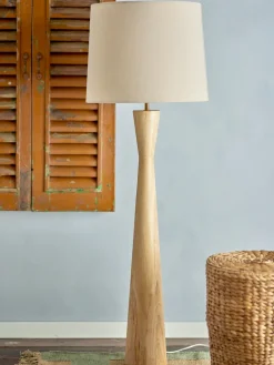 Lámpara de pie Leonor Ø45x130 cm, Rubberwood