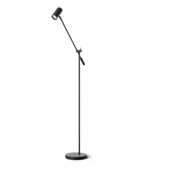 Lámpara de pie Tyson brazo basculante Ø19,8 cm, negro con estructura