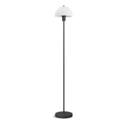 Lámpara de pie Vienda, Negro-vidrio opalinoo