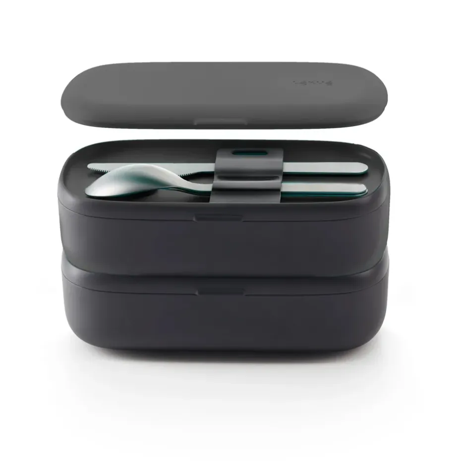Lunchbox To Go Lékué 5 piezas, Negro