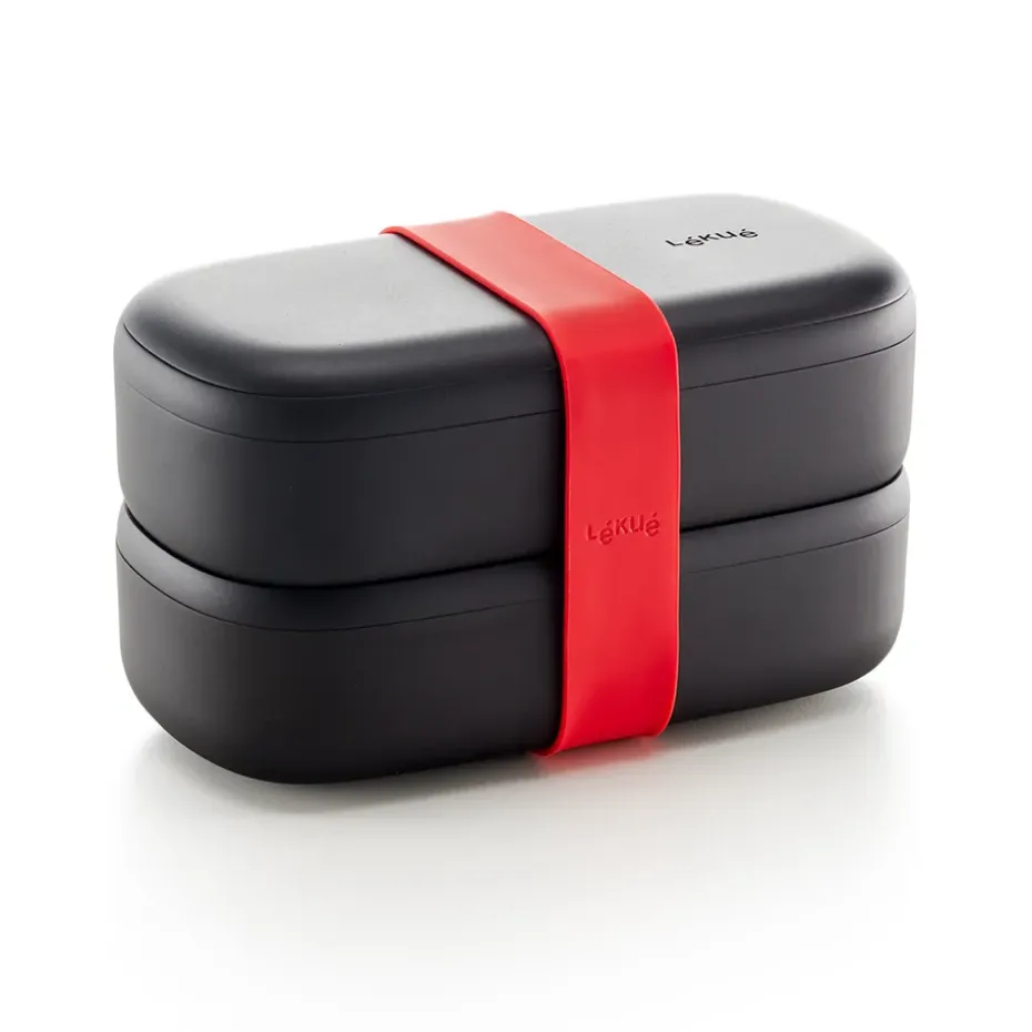 Lunchbox To Go Lékué 5 piezas, Negro
