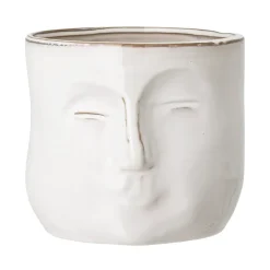 Maceta con cara Bloomingville 16,5x18 cm, blanco
