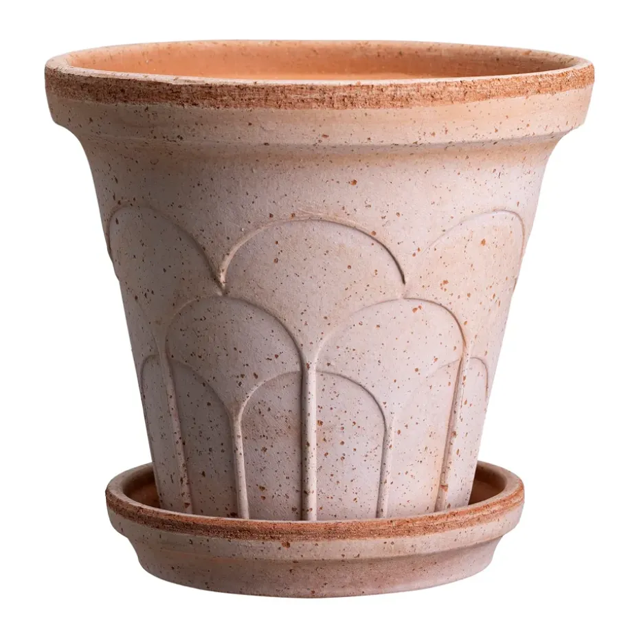 Maceta Fleur con plato, 2 piezas, Rosa, Ø18 cm