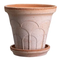 Maceta Fleur con plato, 2 piezas, Rosa, Ø21 cm
