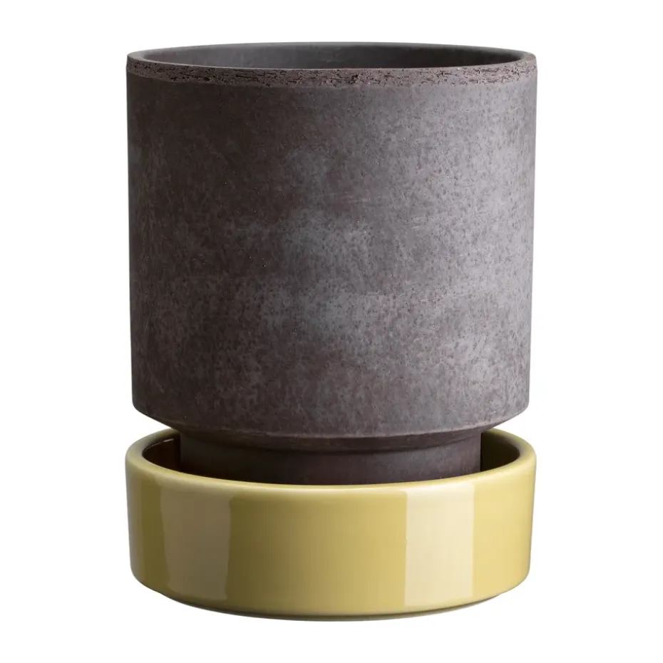 Maceta Hoff, Ø18 cm, Raw Grey-Pale Yellow