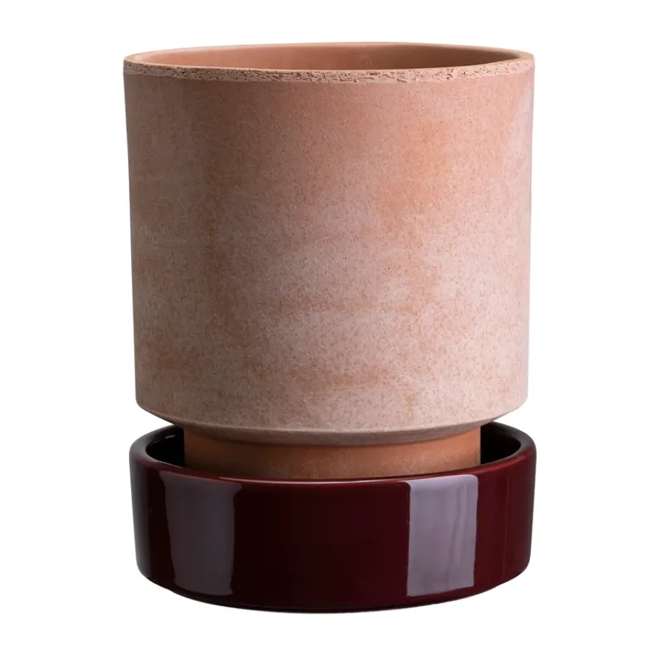 Maceta Hoff, Ø16 cm, Raw Rosa-Deep Burgundy