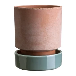 Maceta Hoff, Ø18 cm, Raw Rosa-Misty Blue