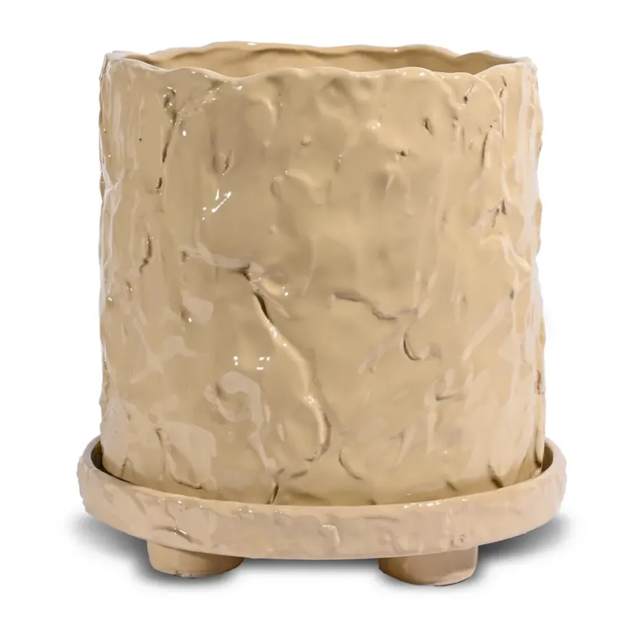 Maceta Muddy L Ø23 cm, Beige