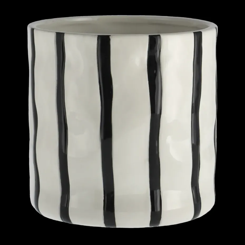 Maceta Thrive Ø16 cm, Blanco-negro