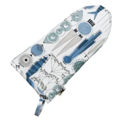 Manopla de horno Picknick estampado pequeño, Azul-beige