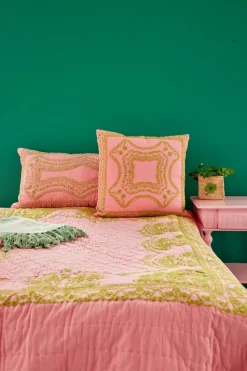 Manta acolchada Rice 225x225 cm, Suave rosa